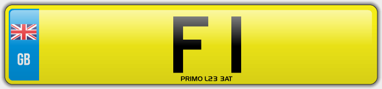 F1 PRIVATE NUMBER PLATE