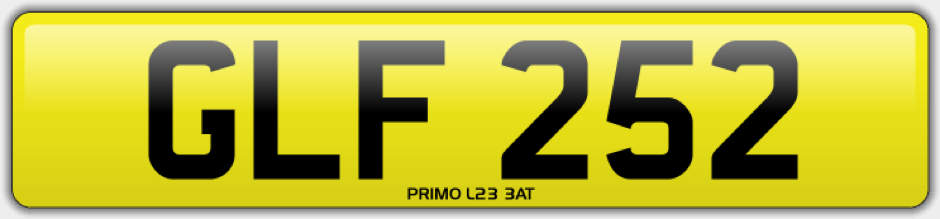 glf 252 private number plate
